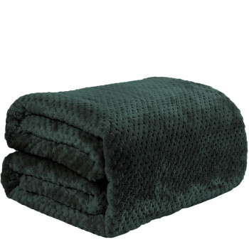 1+1 ΔΩΡΟ Υπέρδιπλη Κουβέρτα Fleece PopCorn 220x240 Κυπαρισσί FL509