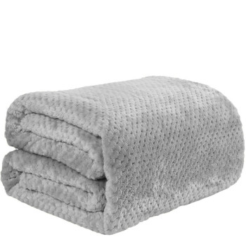 1+1 ΔΩΡΟ Υπέρδιπλη Κουβέρτα Fleece PopCorn 220x240 Γκρί FL503