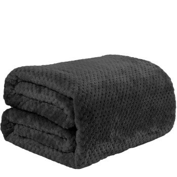1+1 ΔΩΡΟ Υπέρδιπλη Κουβέρτα Fleece PopCorn 220x240 Γκρί σκούρο FL507 /alpha-market.gr