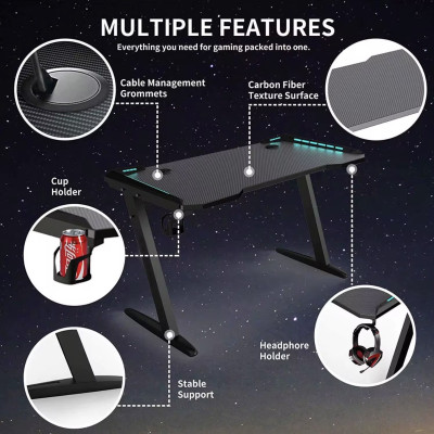 Γραφείο Gaming Μαύρο Desktop 120×60×75 cm