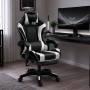 Καρέκλα γραφείου Gaming Δερματίνης με ανάκληση και υποπόδιο Λευκό GMC-030/ alpha-market.gr