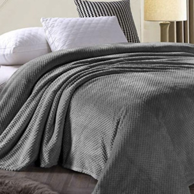 Fleece PopCorn ΜΟΝΗ 160x220 ΓΚΡΙ ΣΚΟΥΡΟ FL557 | Alpha-market.gr