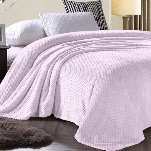 Κουβέρτα Fleece PopCorn ΜΟΝΗ 160x220 ΛΙΛΑ FL551 | alpha-market.gr